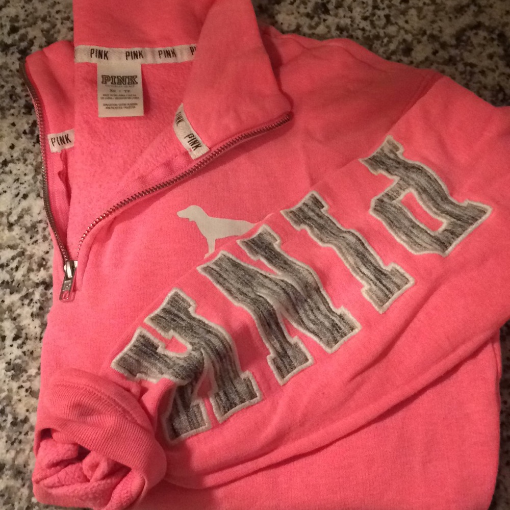 Bright pink VS Pink quarter zip
